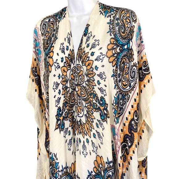 Love Stitch Other - LOVESTITCH Paisley Mandala Print Kimono Cardigan OS Flowy Boho Hippie Festival